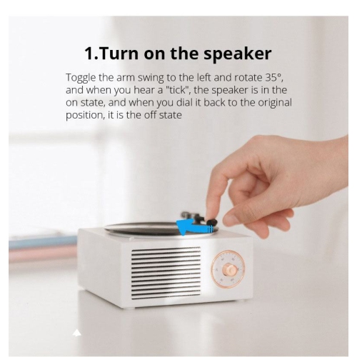 Vintage Bluetooth Speaker Phonograph Style Retro Bluetooth Speaker Black Glue Speaker Gift for Girls Loud Volume