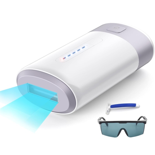 Image 1 de 7.. Épilation laser pour femmes hommes, appareil d'épilation IPL pour la maison avec 5 niveaux, mini démaquillant sans douleur pour le corps et le visage