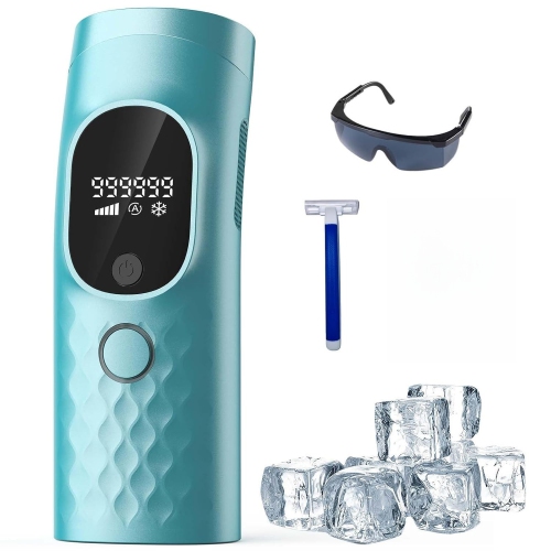 Laser Hair Removal for Women Men,Nearly Painless Ice-cooling IPL Hair Removal Device for Home Use,Hair Remover with Goggle,999999 Flashes for Body &