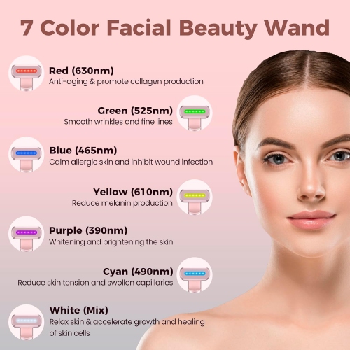 Red Light Therapy Device for Face & Eyes,LED Light Therapy Wand for Face Neck,Microcurrent Facial Device for Anti-Aging,Face & Eye Massager