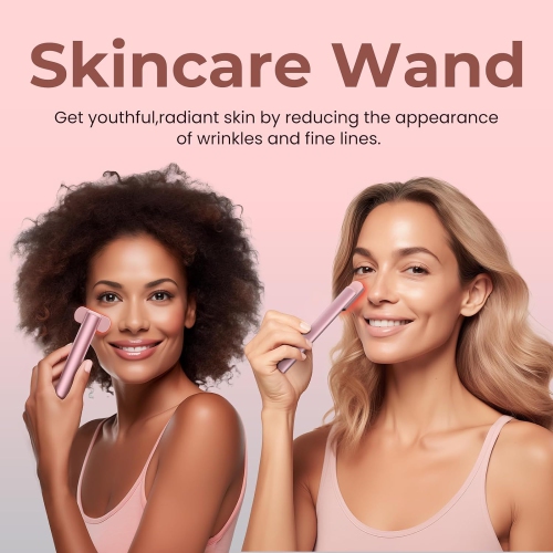 Red Light Therapy Device for Face & Eyes,LED Light Therapy Wand for Face Neck,Microcurrent Facial Device for Anti-Aging,Face & Eye Massager