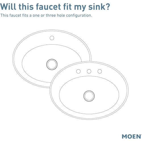 Moen – Robinet de salle de bain moderne large à deux poignées, 90 degrés, noir mat, robinet requis, TS6721BL