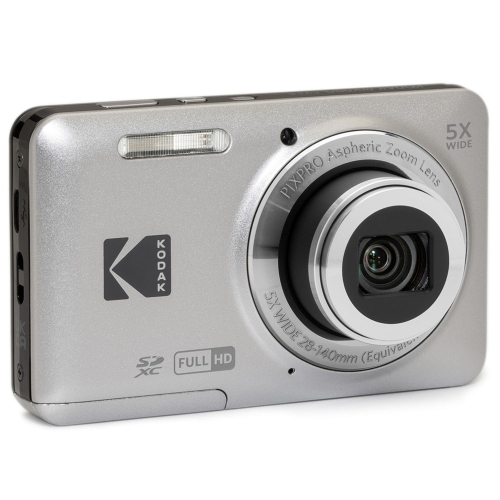KODAK PIXPRO FZ55-SLV 16MP Digital Camera 5X Optical Zoom 28mm Wide Angle 1080P Full HD Video 2.7" LCD Vlogging Camera