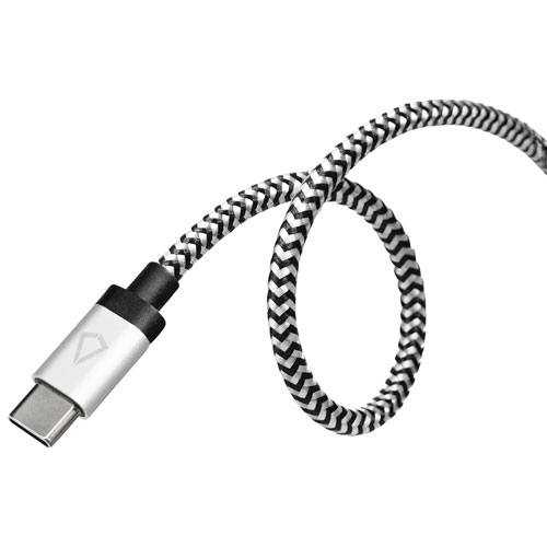 LBT 0.3m (1 ft.) Braided USB-C to USB-C Cable (LBTBW0103) - Black/White