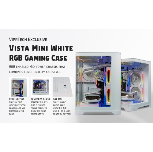 ViprTech Reaper 3.0 Liquid-Cooled PC - AMD Ryzen 7 8700F, RTX 5070 12GB, 32GB DDR5, 2TB SSD, VR-Ready, Streaming, Win 11, Gaming Desktop Computer,