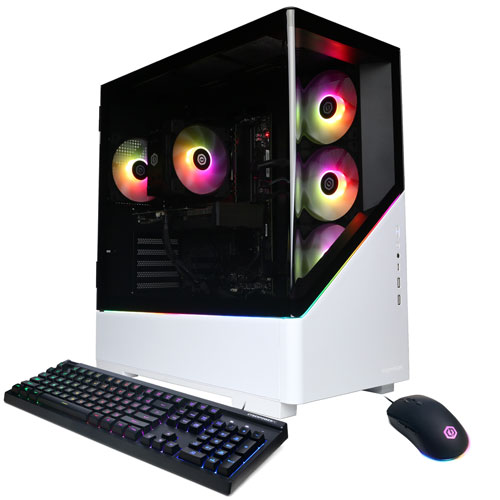 Ordinateur de jeu Gamer Master de CyberPowerPC - Blanc (Ryzen 7 9700X d'AMD/RAM 16 Go/SSD 2 To/RTX 5060Ti) - Anglais