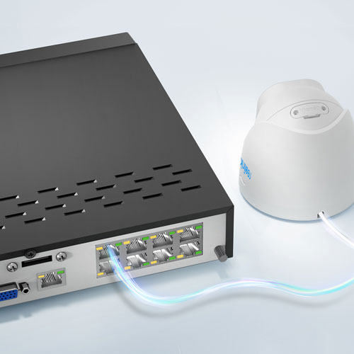 Reolink Wired 8-CH 2TB NVR Security System with 4 4K UHD Turret Cameras - White