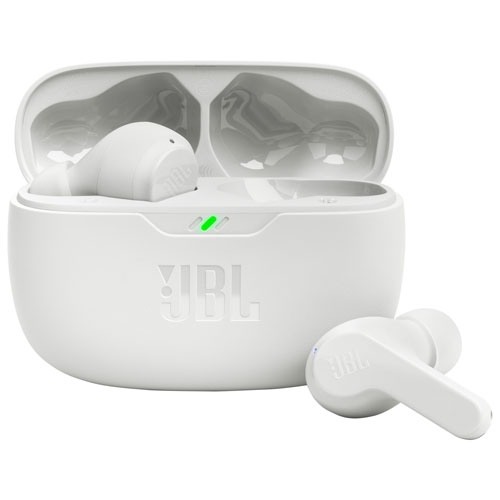 Boîte ouverte - Écouteurs boutons 100 % sans fil à isolation sonore Vibe Beam de JBL - Blanc