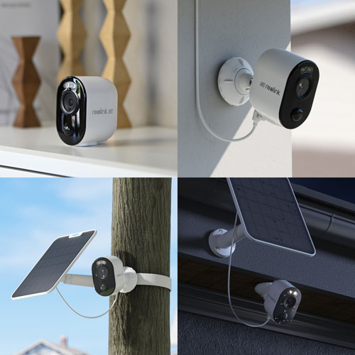 Caméra IP 4K UHD sans fil intérieure/extérieure série Argus B350 avec panneau solaire de Reolink