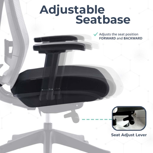 MotionGrey CloudMesh Ergonomic Office Chair-Comfy High Mesh Back Support with Adjustable Armrests-Black Desk Computer Chairs Perfect for Home Gaming