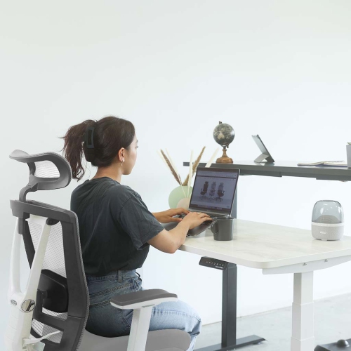 MotionGrey CloudMesh Ergonomic Office Chair-Comfy High Mesh Back Support with Adjustable Armrests -White Desk Computer Chairs Perfect for Home Gaming