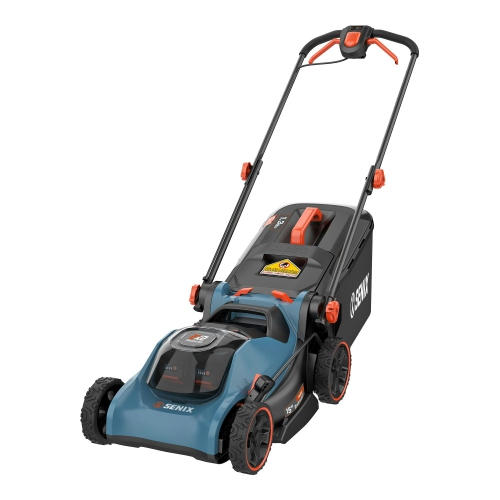 SENIX 2X2 40V Max* 15-Inch Cordless Push Lawn Mower, 2-in-1 Mulching & Bagging, Brushless Motor, 4.0 Ah Batteries and Dual-Port Charger Included