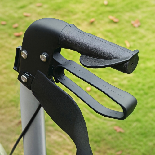 Marchette à roulettes en aluminium avec siège, déambulateur à roulettes pliable pour aînés avec roues de 8 po, sac de rangement, hauteur