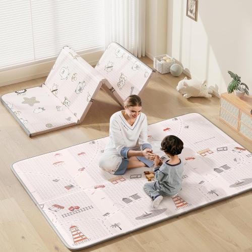 Coolhut Premium Baby Play Crawling Mat, Thick, Foldable, and Reversible, Waterproof Soundproof, Easy to Clean and Store, and Compact for Toddler &