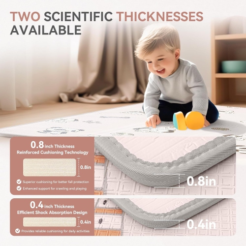 Coolhut – Tapis de jeu haut de gamme pour bébé, épais, pliable et réversible, étanche, Facile à nettoyer et à ranger, et compact pour tout-petits et