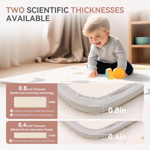 Coolhut – Tapis de jeu haut de gamme pour bébé, épais, pliable et réversible, étanche, Facile à nettoyer et à ranger, et compact pour tout-petits et