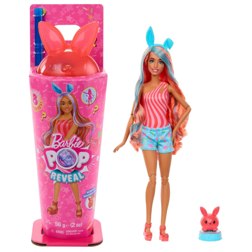MEHIAZ  Barbie Pop Reveal Series Doll & Accessories Set, Shakes Series, Scented Cute Kitten Fashion Doll & Pet, 8 Surprises Include Color Change
