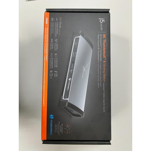 j5create 8K Thunderbolt 4 Docking Station with Max 96W Charging, Single 8K60 or Dual 4K60 Display, Thunderbolt 4 40Gbps