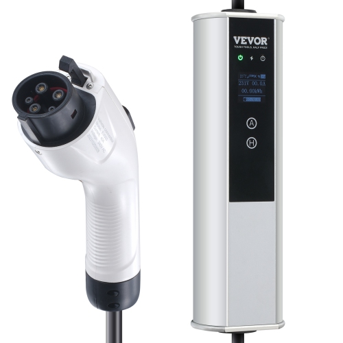 VEVOR Level 2 Portable EV Charger, 40A 240V, Electric Vehicle Charger with 25 ft Charging Cable NEMA 14-50P Plug, 16/24/32/40A Adjustable Home EV