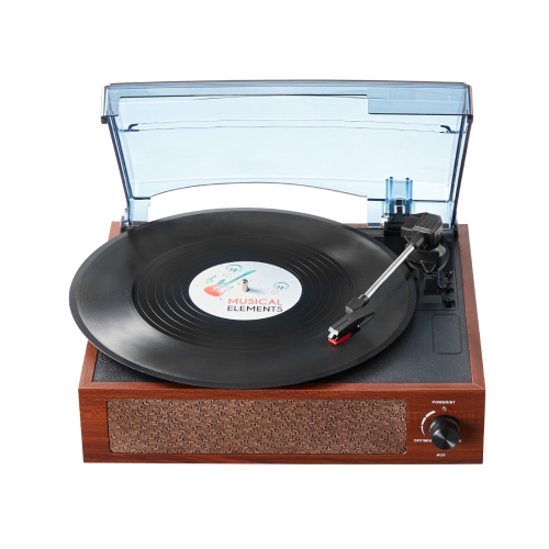 VEVOR Vinyl Record Player, 3 Speed Belt Driven Turntable Player with 5W Speaker Magnetic Cartridge, Support 33/45/78RPM Bluetooth/Aux in/RCA Output,