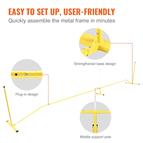 VEVOR Portable Pickleball Net System, 22FT Regulation Net, Weather Resistant Steady Metal Frame & Strong PE Net, Outdoor Game Sports Net with