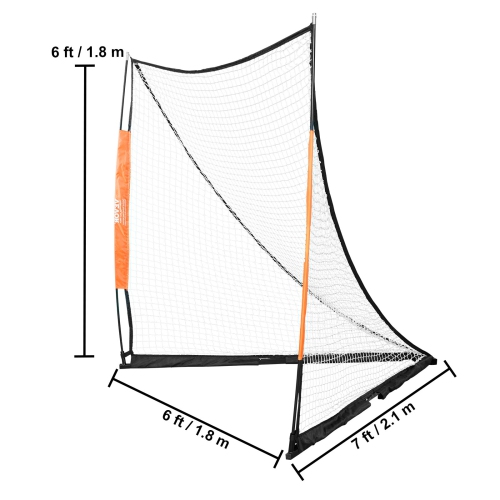 VEVOR 6' x 6' Lacrosse Goal, Lacrosse Net, Portable Lacrosse Goal with Carry Bag, Fiberglass Rod Backyard Lacrosse Training Equipment