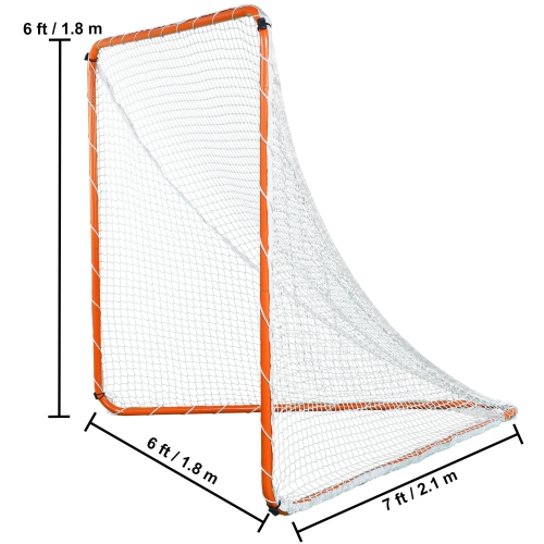 But de Lacrosse de 6 x 6 pi VEVOR, filet de crosse, équipement d'entraînement de crosse à cadre en acier, but de crosse portatif avec sac de