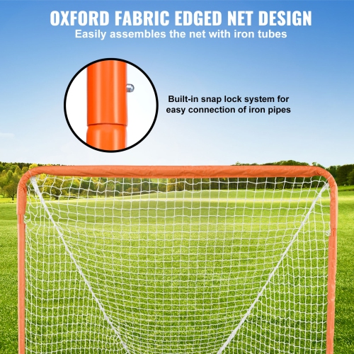 VEVOR 4' x 4' Lacrosse Goal, Small Kids Lacrosse Net, Folding Portable Lacrosse Goal with Carry Bag, Iron Frame Backyard Training Equipment, Quick &