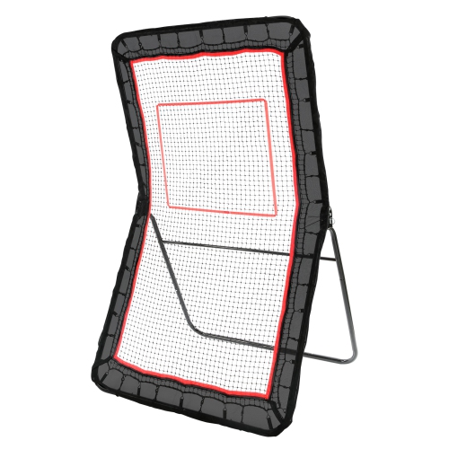 VEVOR 4x7 Ft Lacrosse Rebounder for Backyard, Volleyball Bounce Back Net, Adjustable Angle Shooting Practice Training Wall with Target