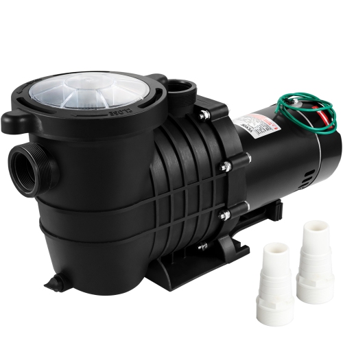 VEVOR  1HP Swimming Pool Pump, Dual Voltage 110V/220V, Circulates 5544Gph for Efficient Water Movement Above Pools, Includes Strainer Basket & Two