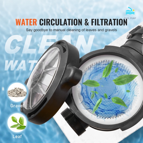 Pompe de piscine hors terre VEVOR 1,5&nbsp;HP, pompe de piscine à une vitesse de 100 gal/min, pompe de piscine 110&nbsp;V/240&nbsp;V 3450&nbsp;tr/min
