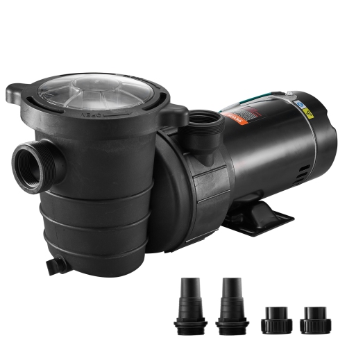 VEVOR  2 HP Swimming Pool Pump, 115V 1500W, Single Speed Pumps for Above Ground Pool, Powerful Pool Pumps w Strainer Basket, 5400 Gph Max. Flow, Etl