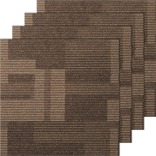 VEVOR Carpet Tiles Reusable, 24"x 24"Carpet Squares With Padding Attached, Soft Padded Carpet Tiles, Easy Install DIY for Bedroom Living Room