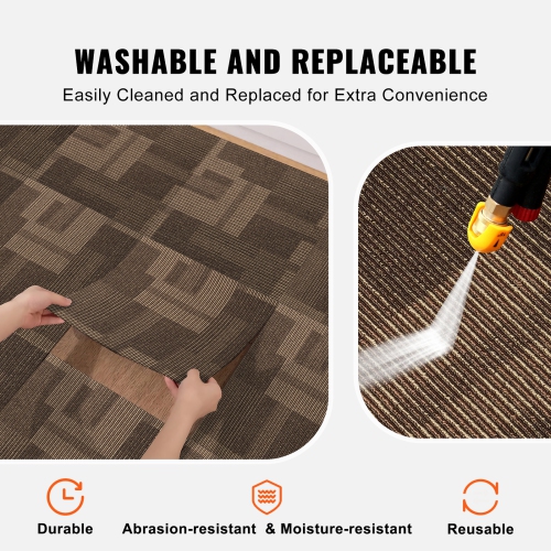 VEVOR Carpet Tiles Reusable, 24"x 24"Carpet Squares With Padding Attached, Soft Padded Carpet Tiles, Easy Install DIY for Bedroom Living Room