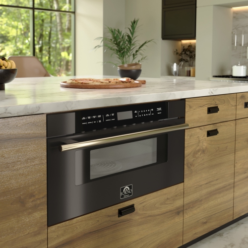 Forno Capoliveri Espresso Black 30 Inch 1000 Watts Microwave Drawer 1.2 cu.ft