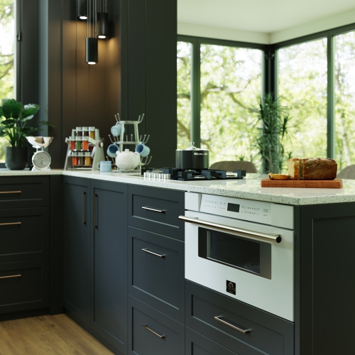 1,2&nbsp;pi³ de tiroir de four à micro-ondes de 30&nbsp;po et 1000 W Capoliveri de Forno, blanc espresso