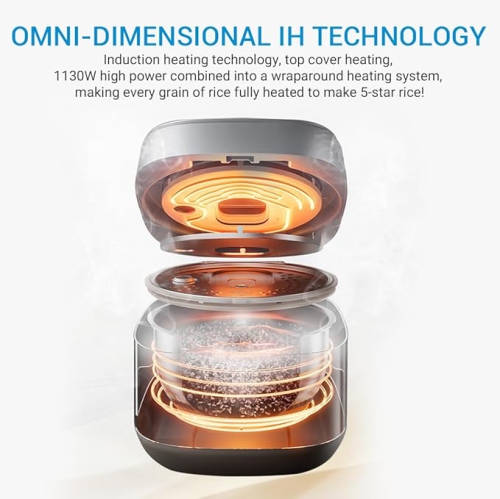 Midea Rice Cooker 6-Cup Uncooked, Induction Heating & Fuzzy Logic Technology, 24h Dealy Start & Keep Warm, Non Stick Rice Cookers, 3L, MRI301B0ADKL