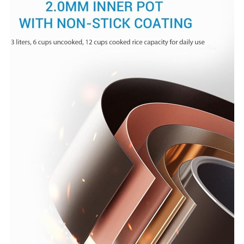 Midea Rice Cooker 6-Cup Uncooked, Induction Heating & Fuzzy Logic Technology, 24h Dealy Start & Keep Warm, Non Stick Rice Cookers, 3L, MRI301B0ADKL