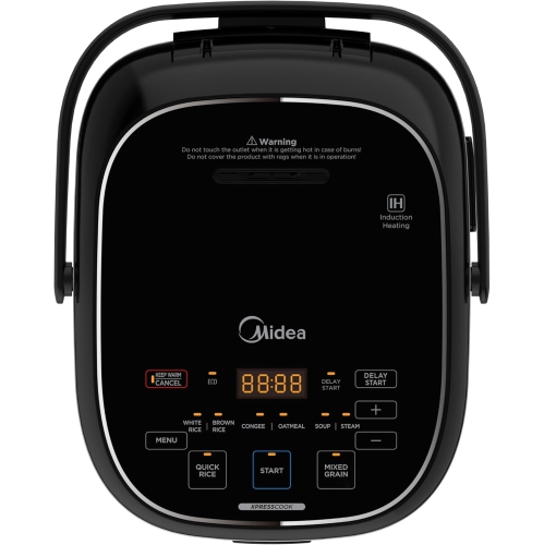 Midea Rice Cooker 6-Cup Uncooked, Induction Heating & Fuzzy Logic Technology, 24h Dealy Start & Keep Warm, Non Stick Rice Cookers, 3L, MRI301B0ADKL