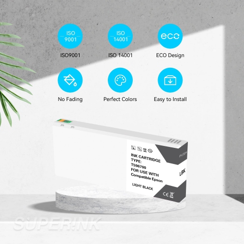 Compatible Epson T596700 700ML Light Black Ink Cartridge By Superink