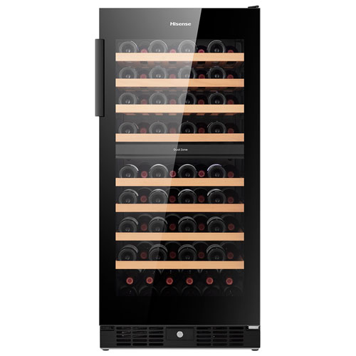 Hisense 76-Bottle Built-In Dual Temperature Zone Wine Cellar (HWD076N3ASD) - Black