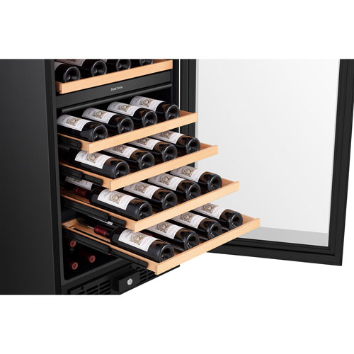 Hisense 76-Bottle Built-In Dual Temperature Zone Wine Cellar (HWD076N3ASD) - Black