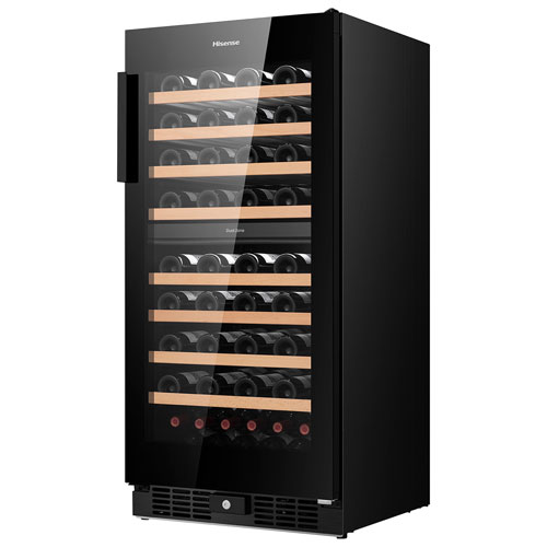Hisense 76-Bottle Built-In Dual Temperature Zone Wine Cellar (HWD076N3ASD) - Black
