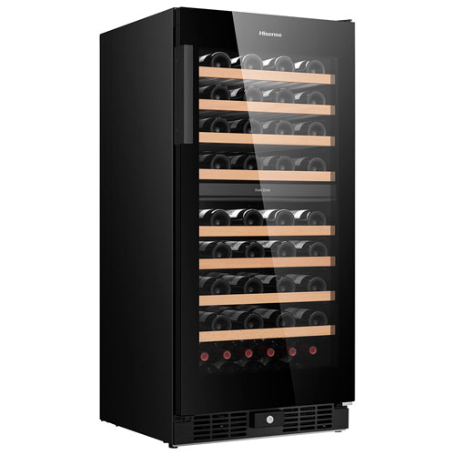 Hisense 76-Bottle Built-In Dual Temperature Zone Wine Cellar (HWD076N3ASD) - Black