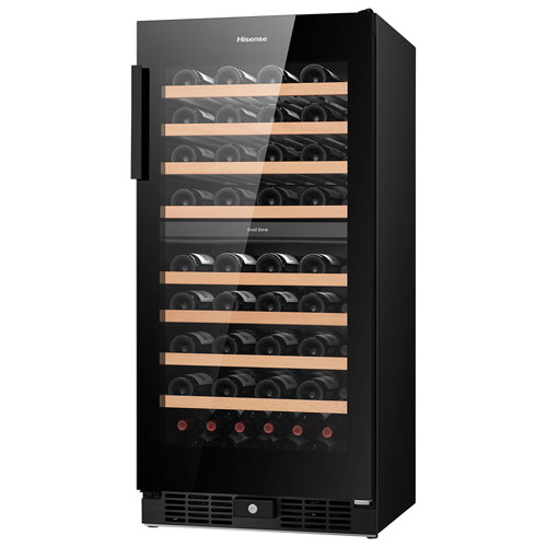 Hisense 76-Bottle Built-In Dual Temperature Zone Wine Cellar (HWD076N3ASD) - Black