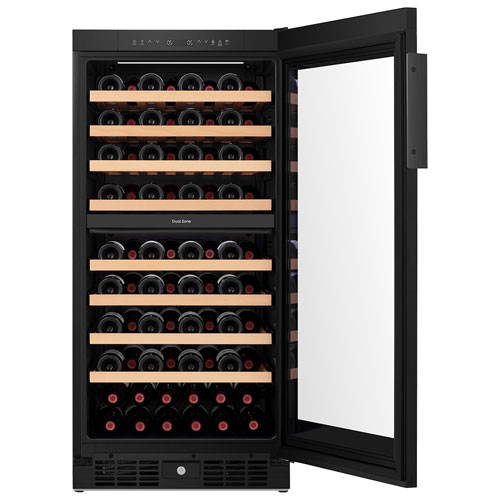 Hisense 76-Bottle Built-In Dual Temperature Zone Wine Cellar (HWD076N3ASD) - Black