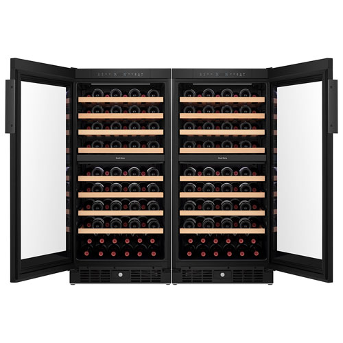 Hisense 76-Bottle Built-In Dual Temperature Zone Wine Cellar (HWD076N3ASD) - Black