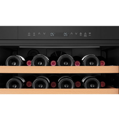 Hisense 76-Bottle Built-In Dual Temperature Zone Wine Cellar (HWD076N3ASD) - Black
