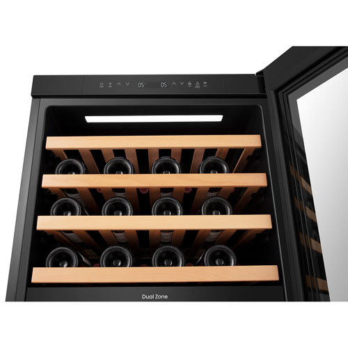 Hisense 76-Bottle Built-In Dual Temperature Zone Wine Cellar (HWD076N3ASD) - Black