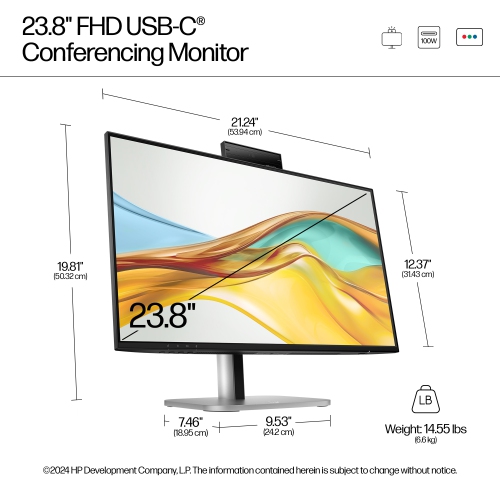 HP Series 5 Pro 524pm 23.8" FHD 100Hz 5ms GTG LCD Monitor - - Jet Black